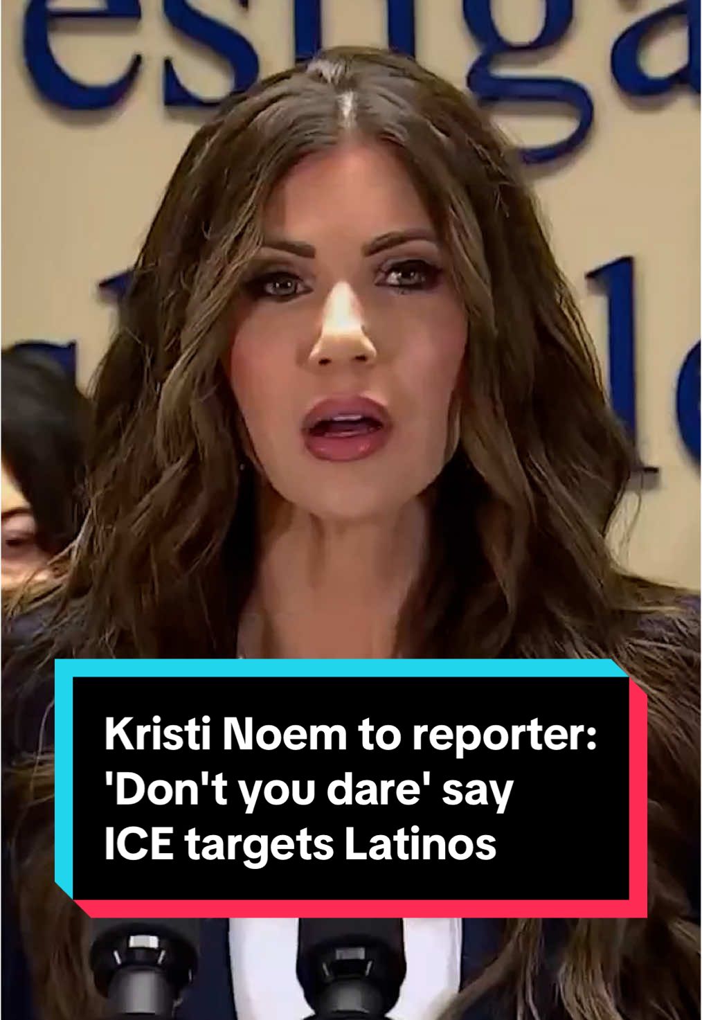 At a press conference in Nashville, Homeland Security Secretary Kristi Noem sharply rebuked a reporter who asked about the impression that immigration enforcement is targeting Latino communities. 