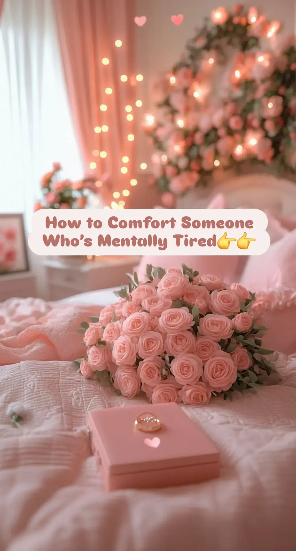 🌿 How to Comfort Someone Who’s Mentally Tired 1. Be Present — Not Pushy Just being there means a lot. You don’t need to fix everything — just listen. Say: “I’m here for you. You don’t have to talk, but I’m with you.” 2. Acknowledge Their Exhaustion Validate their feelings instead of dismissing them. Say: “It’s okay to feel this way. You’ve been carrying a lot.” 3. Encourage Rest — Guilt-Free Let them know it’s okay to pause. Say: “You deserve rest too. Rest isn’t weakness, it’s recovery.” 4. Offer Practical Help Little things like making tea, doing a chore, or sending a calming message can mean a lot. Ask: “Can I take something off your plate today?” 5. Remind Them of Their Worth Remind them they are not defined by their productivity or pain. Say: “You’re strong, even if you don’t feel it right now.” 6. Add a Spiritual Reminder (If They’re Muslim) Say: “Even the Prophet ﷺ felt moments of sadness. Allah knows your heart.” Share a gentle verse: “Verily, with hardship comes ease.” – Qur’an 94:6 #motivation #positivity #selfgrowth #depressionandanxiety #islamiclifestyle #tawakkul #allahiswithyou #islamic #spirituality #fyp #foryoupage❤️❤️ #goviral #muslimtiktok #islamicqoutes #quran #hadiths #hadith 