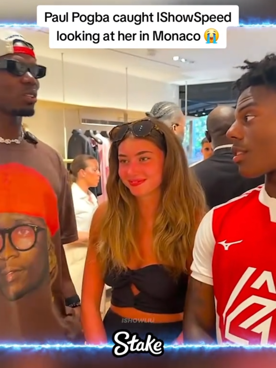Paul Pogba caught IShowSpeed looking at her in Monaco 😭 #paulpogba #ishowspeed 