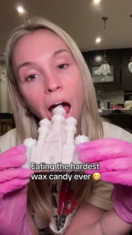 After painting all night I wanted a sweet treat so I am Doug into my frozen wax candies only to realize they were like teeth breakers 😬 #waxcandy #crunchyasmr #eatingshow #chewingsound #creatorsearchinsights 