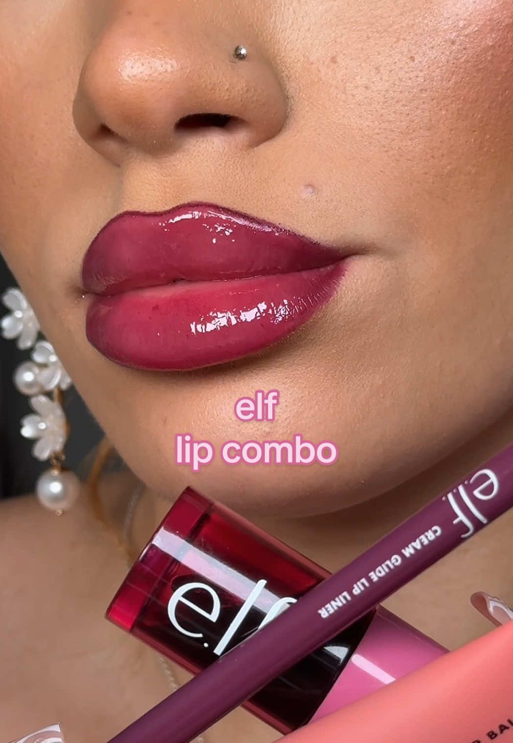 another gorg berry stain lip combo🍷🍒  i used a lighter pink lipgloss on top this time and i love how it blended 💕 using elf cosmetics cream glide lipliner ‘plum & get it’, the new sheer for it lip and cheek blush tint 'plums up’ & glow reviver melting lip balm 'strawberry shortcake' 🍓💋 @e.l.f. Cosmetics @e.l.f. Cosmetics UK  #elfcosmetics #eyeslipsface #lipstain #liptint #liptintviral #lipswatch #blushtint #lipcombo #lipbalm #affordablemakeup 