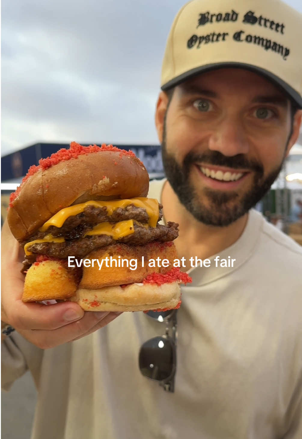 everything I ate at the OC Fair. Twinkie hot Cheeto double smash burger, Maui Hawaii chicken in a pineapple, fried Oreo and fried cookie dough, pickle Dr Pepper, and birthday cake dipped ice cream cone.. the Orange County fair was a foodie dream come true #ocfair #orangecounty #fair #foodreview #foodies #orangecountyca @Joe Vulpis 