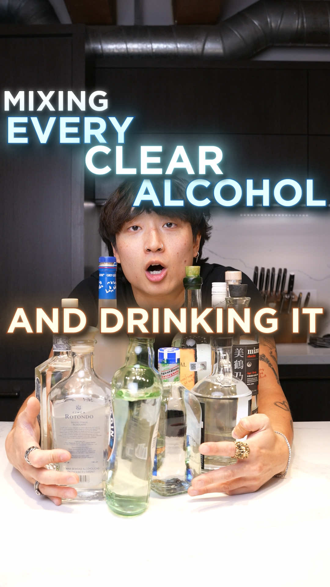 I mixed together EVERY Clear Liquor that I could find and drank it to see if it tasted good... #cocktails #mixology #bartending #bartender #barchemistry 