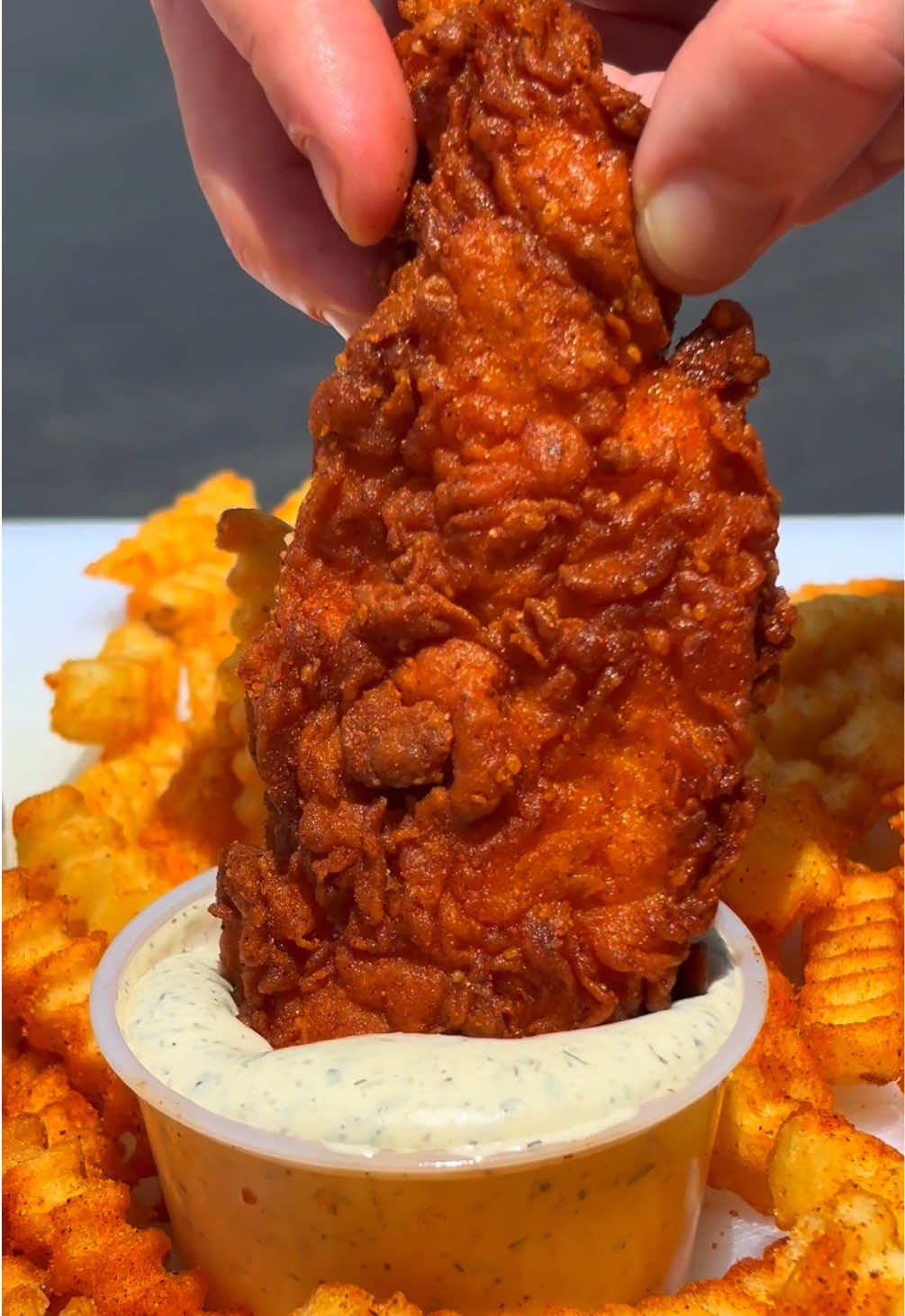 Dream plate of fries. 🤤  And yes, that’s a medium jumbo tender too! Double battered, bold, and dipped in our house-made buttermilk ranch.  Never bottled. Always from scratch.  You’ll taste the difference. 😋🍗  📍2425 E Colonial Dr, Orlando, FL 32803 🕚 Wed-Sun | 11 AM - 9 PM . . . #friedchicken #chicken #tenders #FoodLover #FoodTok    P