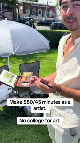 Make $80/45 minutes as a artist. No college for art.