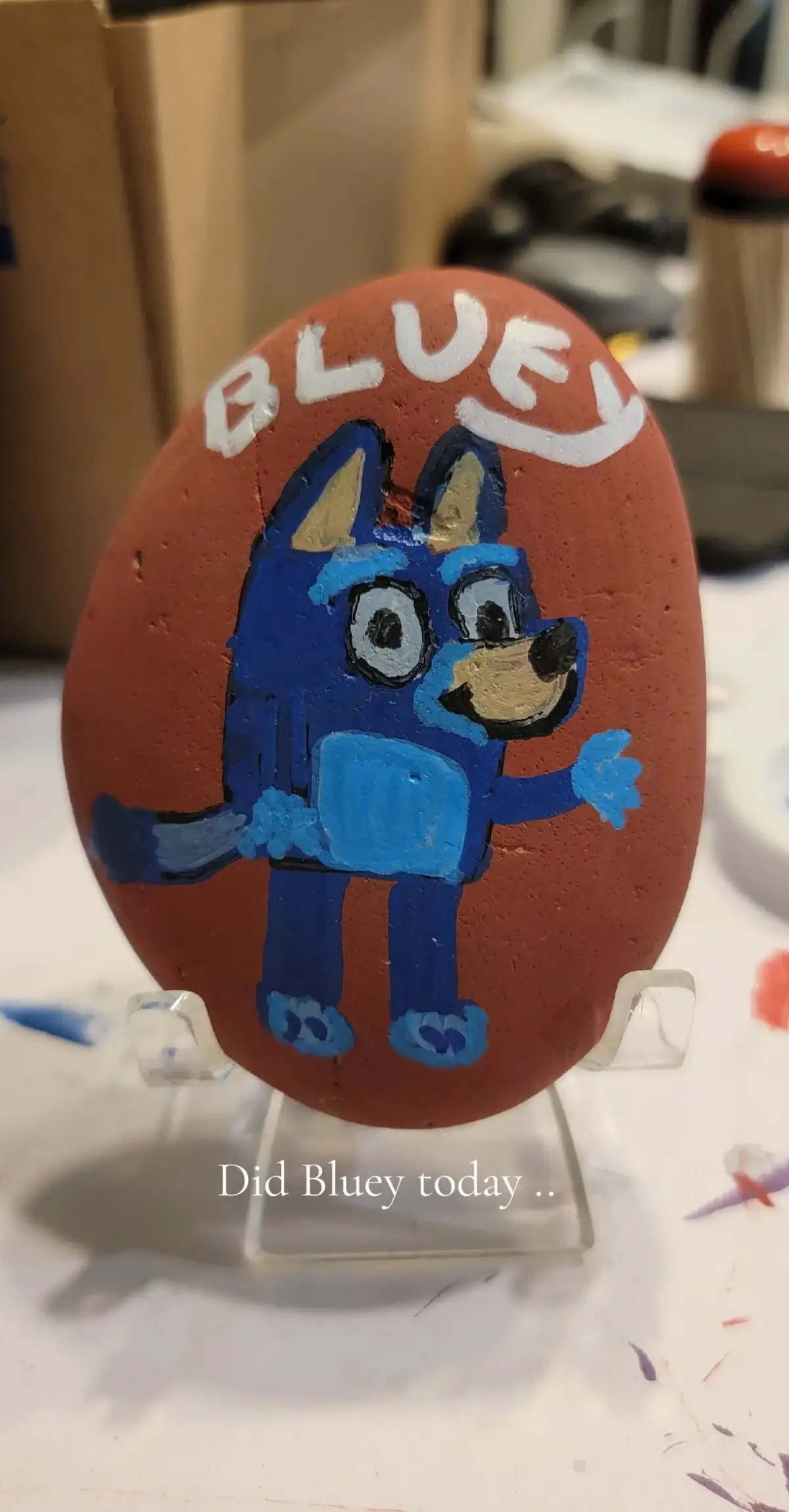 #bluey #paintedrocks #artistsoftiktok #cuterock #fyp 
