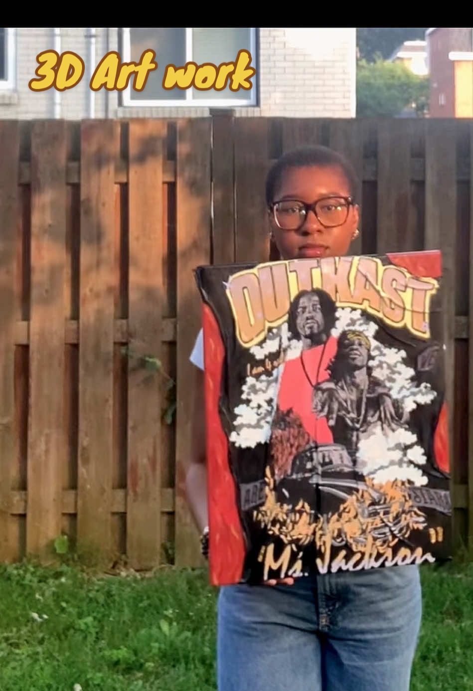 Textured Canvas made from an old OutKast t-shirt. 🥰👕 Materials used:  -Fabric (tshirt) -White canvas  -mod podge  -paint -varnish top coat  . . #fabricart#textureart #montrealartist #fyp #AEY 