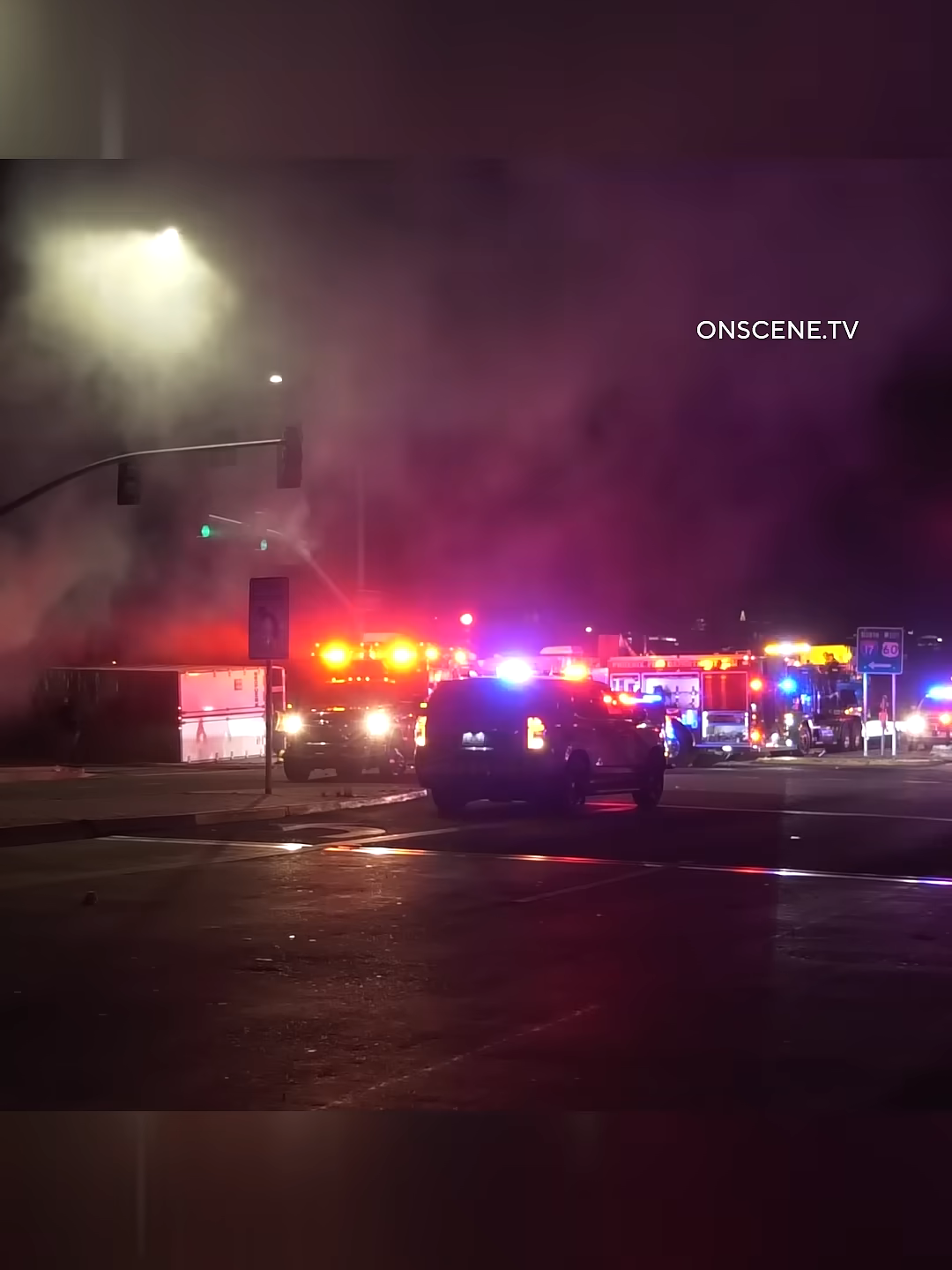 Pickup Truck Catches Fire After Semi-Truck Crash