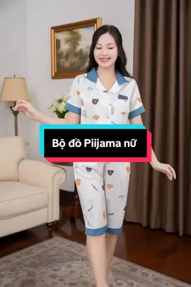 Bộ đồ nữ Pijama lửng chất vải lụa mát #trend #xuhướng #viral #thoitrang #xuhuongtiktok #model #thoitrangnu  @PhuongLinhshop 