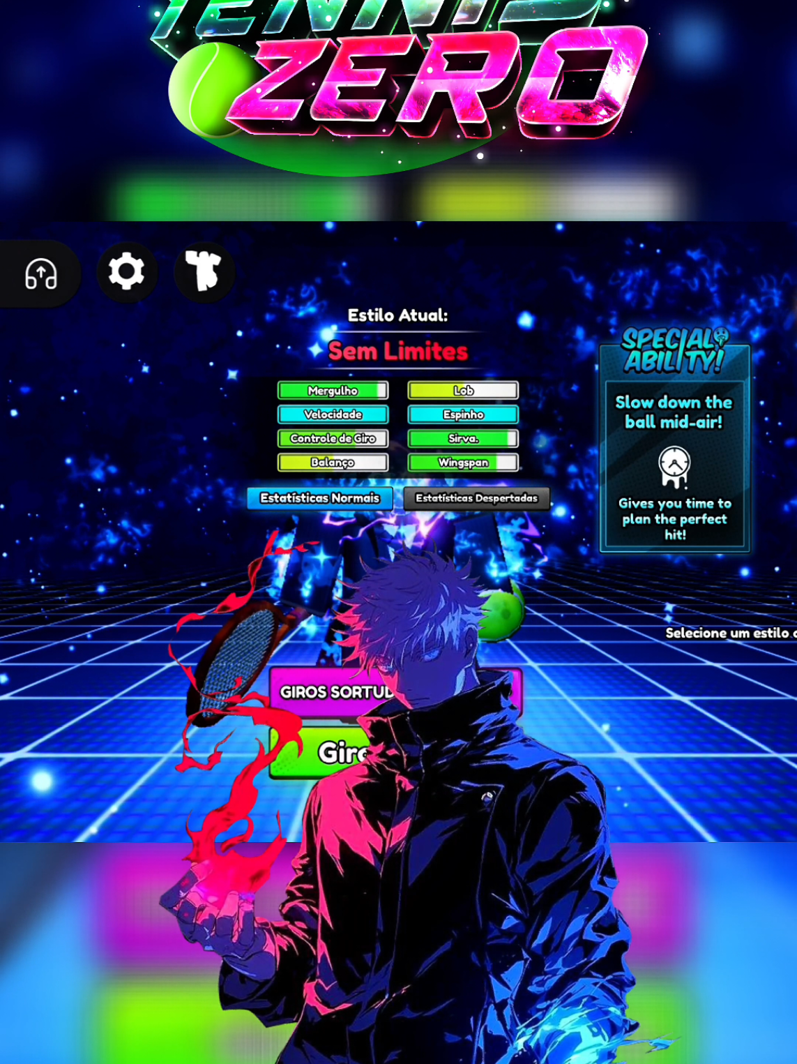 LIMITLESS STYLE SHOWCASE (GOJO) | showcase do estilo sem limites! @Shad0w for helping to record! :) #tenniszero #basketballzero #chrollo #robloxfypシ #robloxfyp #bluelockrivals #volleyballlegends #liberation #gojo #expansiondomain #jujutsukaisen  @Chrollo 