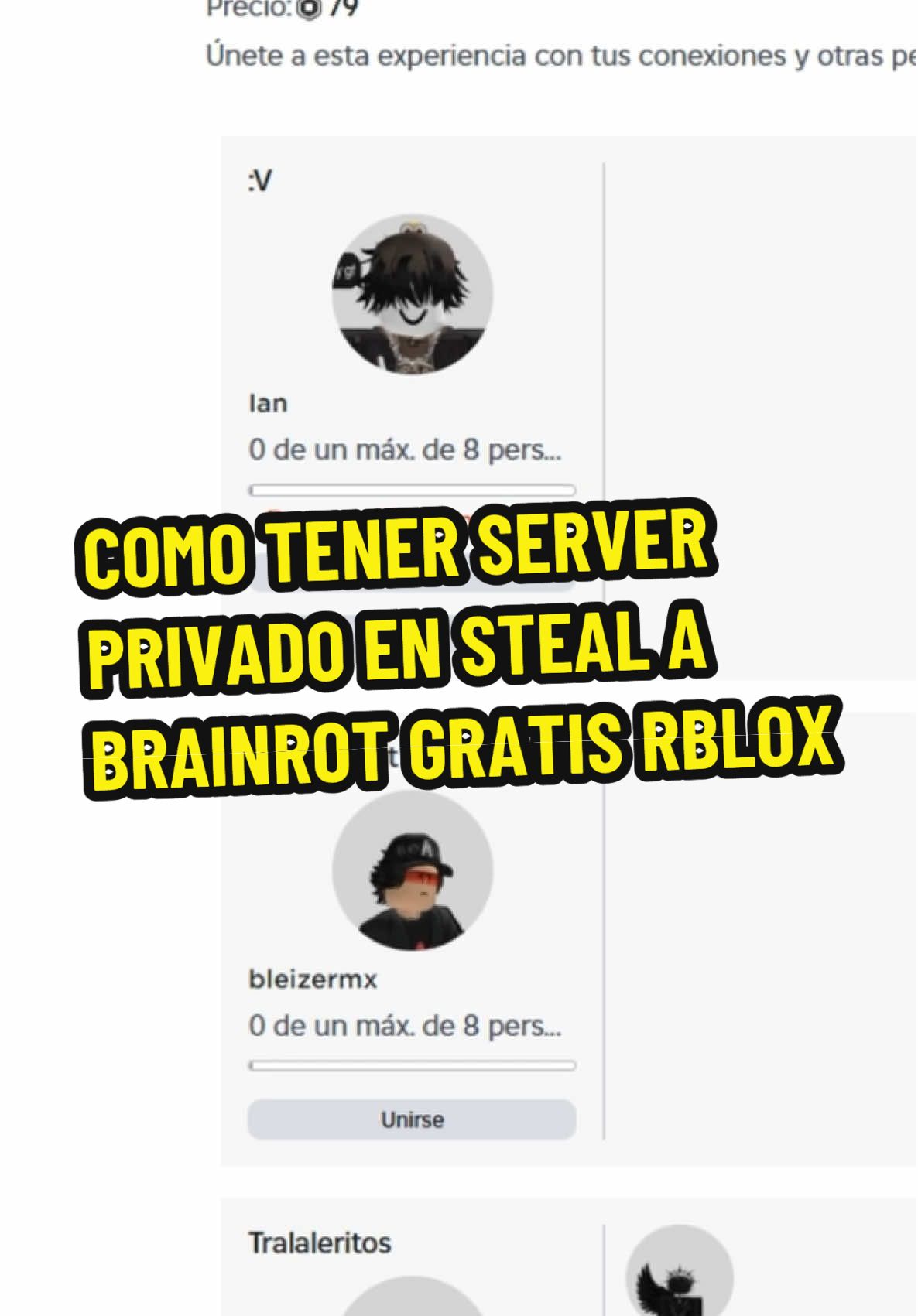 COMO TENER UN SERVER PRIVADO gratis en STEAL A BRAINROT roblox #robloxgames #brainrot 