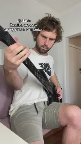 Bass players are now doing pinch harmonics #bassist #bass #basstok #bassguitar #guitartok #basscover 