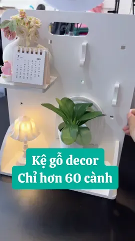 Kệ gỗ nhỏ chắc chắn sang trọng dùng decor bàn học trang trí phòng ngủ okela lắm luôn nha #kego #kedecor #decorbanhoc #pegboard #review #viral #fyp 