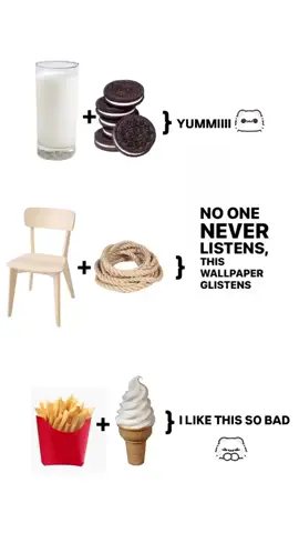 best combo? #foryou #fyp #tried #relatable #best #combo #bestcombo #rope #chair #MentalHealth #icecream #frenchfries #oreo #milk #viral #tiktok 