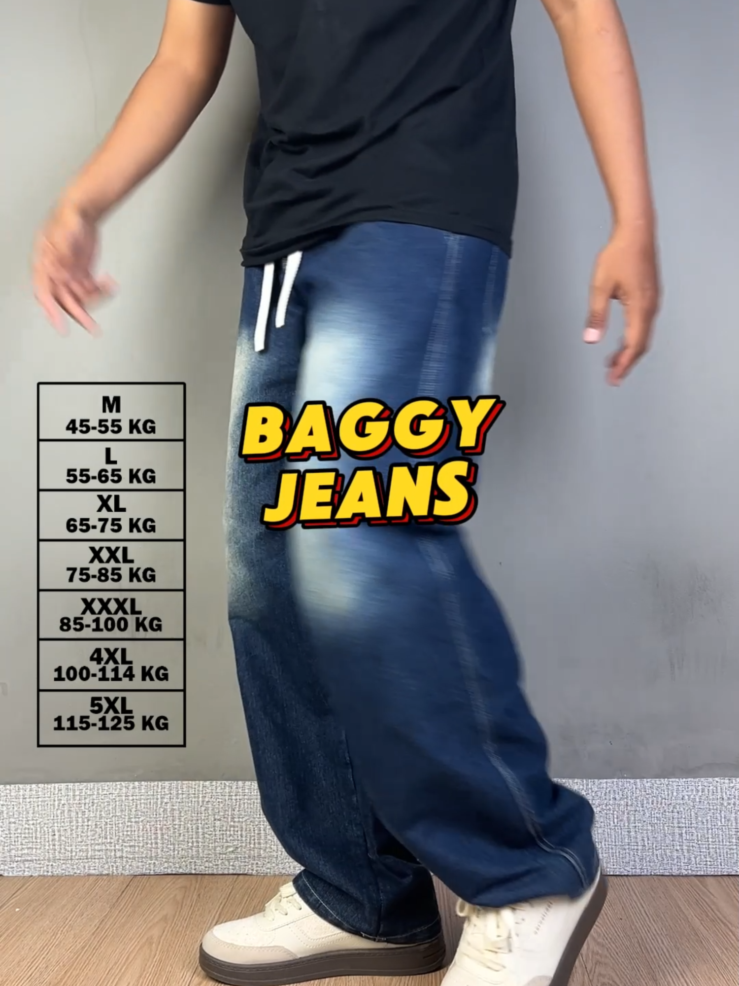 baggy jeans yang muat dari bb 45 sampai 110 #gajiansale #kasualoutfit #skenastyle #cuantanpabatas #style #belilokal #rekomendasi #celana #celanaunisex #baggypants #baggy #jeans #baggyjeans