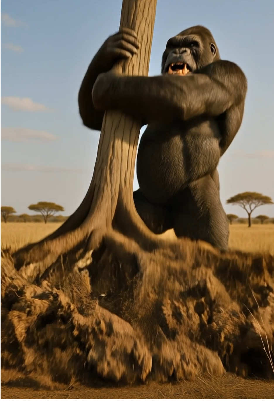 Why did the gorilla pull out that big tree?#Gorilla#wildliferescue #america