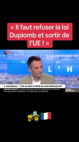 Sur #CNews le 17 juillet 2025 #Duplomb #LoiDuplomb #Agriculture #Frexit 