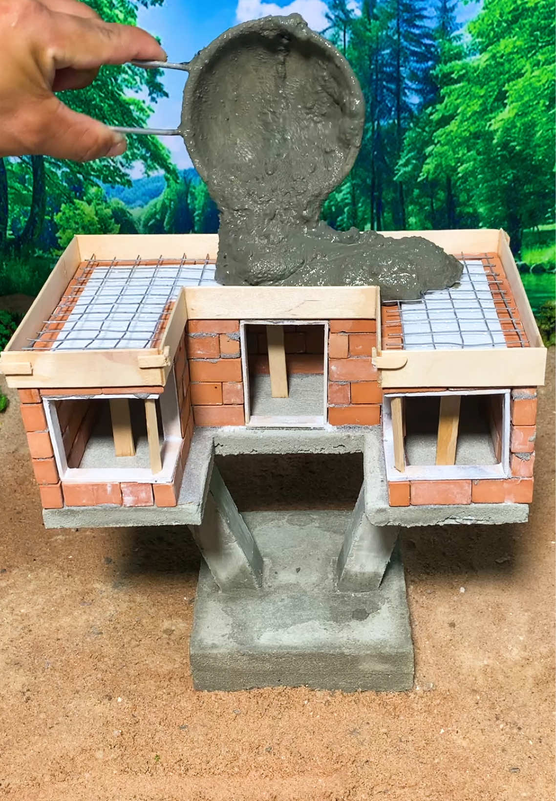 Beautiful Building Mini Brick House#miniature #DIY #Mr.Building 