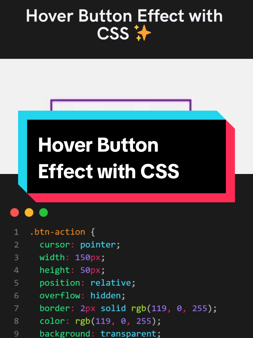Hover Button Effect with CSS #webdesign #cssanimations #creativedesign #htmlcss 