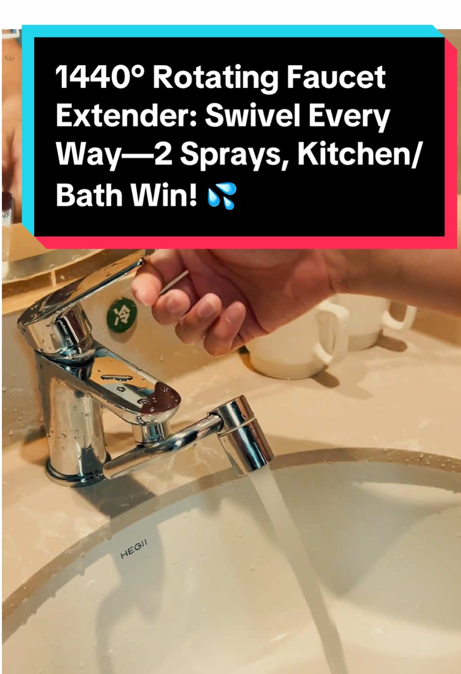 1440° Rotating Faucet Extender: Swivel Every Way—2 Sprays, Kitchen/Bath Win! 💦