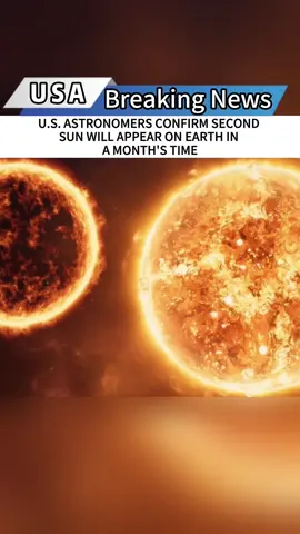 U.S. ASTRONOMERS CONFIRM SECOND SUN WILL APPEAR ON EARTH IN A MONTH'S TIME#news #fyp #foryou #usa #tiktok 