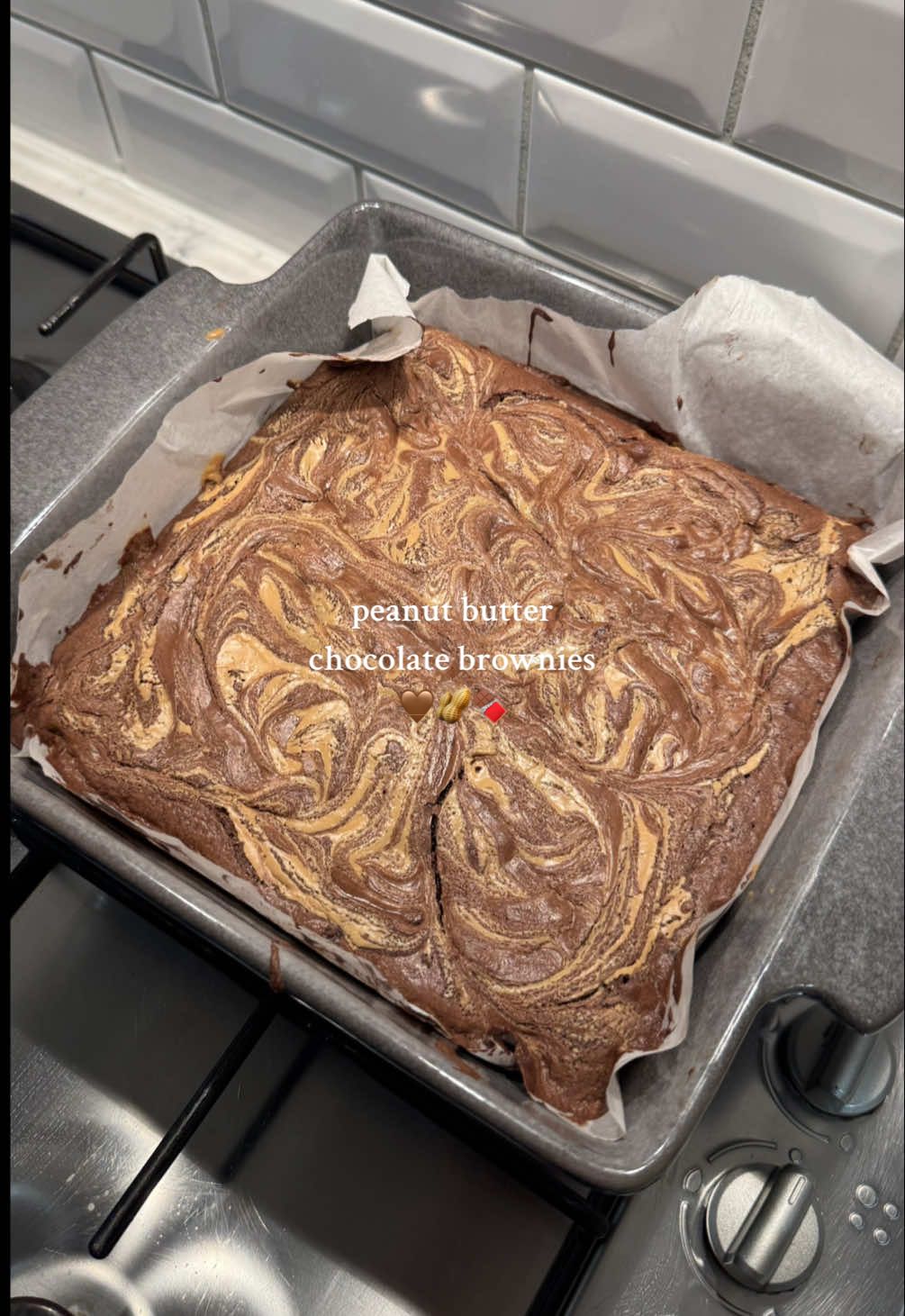 this is your sign to bake recipetin eat’s peanut butter chocolate brownies!! 🥜🍫🤎 Ingredients:  - 250 g peanut butter + 1 tsp salt (freeze) - melt 200 g unsalted butter + 200 g dark chocolate chips - 175 g brown sugar  - 3 eggs  - 1 tsp vanilla extract  - 75 g plain flour  - 30 g cocoa powder  - 1/8 tsp salt  #Recipe #baking #goodfood #peanutbutter #brownies #chocolate #EasyRecipe #quickrecipes #fyp #cooking  #creatorsearchinsights 
