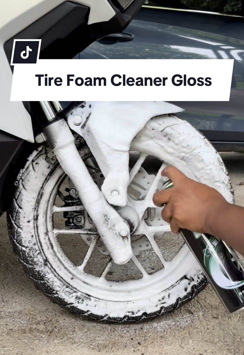Tire Foam Cleaner High Gloss Wax #tirefoamcleaner #tirecleaner #foamcleaner #carcare #carwash #motor #motorcycle #ride 