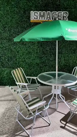 🌿 Estilo e conforto no teu jardim! O Conjunto Veronna VCJ100 tem 4 cadeiras confortáveis, guarda-sol regulável e mesa com tampo de vidro 🪑☀️ Este conjunto vai se tornar o seu lugar preferido para reunir amigos e familiares no seu jardim 🤩✨ #ConjuntoJardim #mesa #cadeiras #Veronna #Decoração #TikTokShop #DicaDeCasa #EstiloAoArLivre #arlivre #casa #jardim #ismafer #ismaferferramentas 