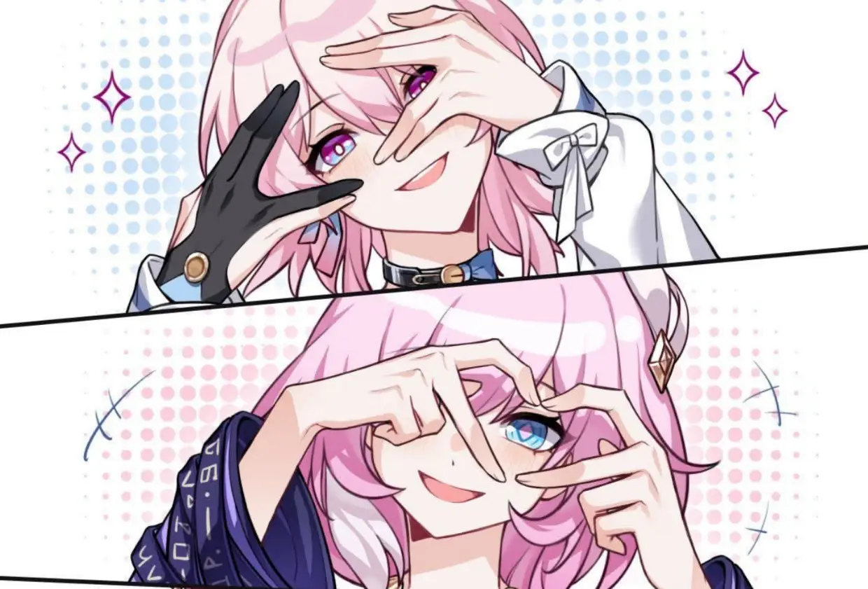 Pink hair💕 Cre: @hsrmangakichi #marth7 #cyrene #hyacine #jiaoqiu #HonkaiStarRail 