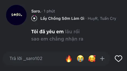 Tôi đã yêu em lâu rồi sao em chẳng nhận ra #_saro102 #lyrics #nhachaymoingay #xuhuong 
