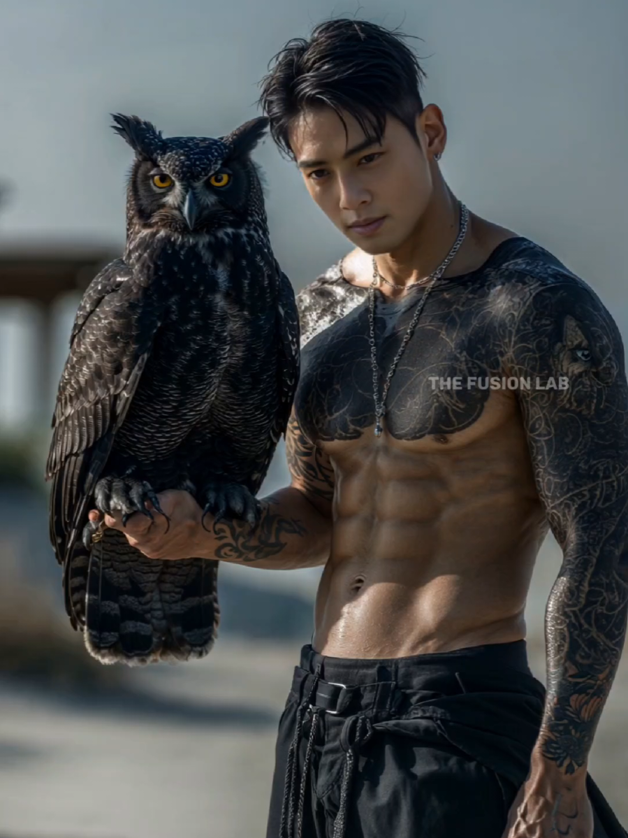 Human and Black Owl Fusion #pixverse #pixverseai #hybrid #morph #animalfusion #aiart #ai #transform #livewallpaper #aifusion 