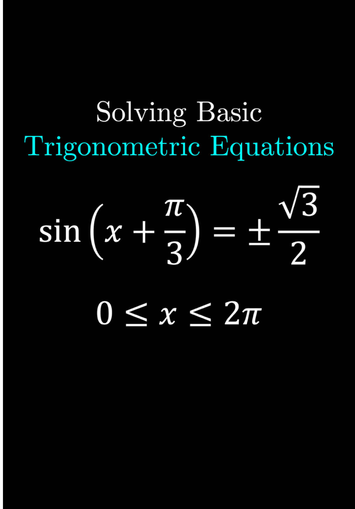 Solving Basic Trigonometric Equation using a graphical method by finding points of intersection 🤨 #Trigonometry #algebra #alevelmaths 
