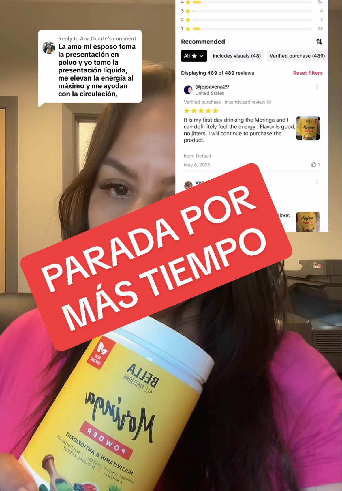 Replying to @Ana Duarte adios líquidos retenidos #moringa #moringapowder #saludnatural #bellaallnatural #energia #energialimpa 