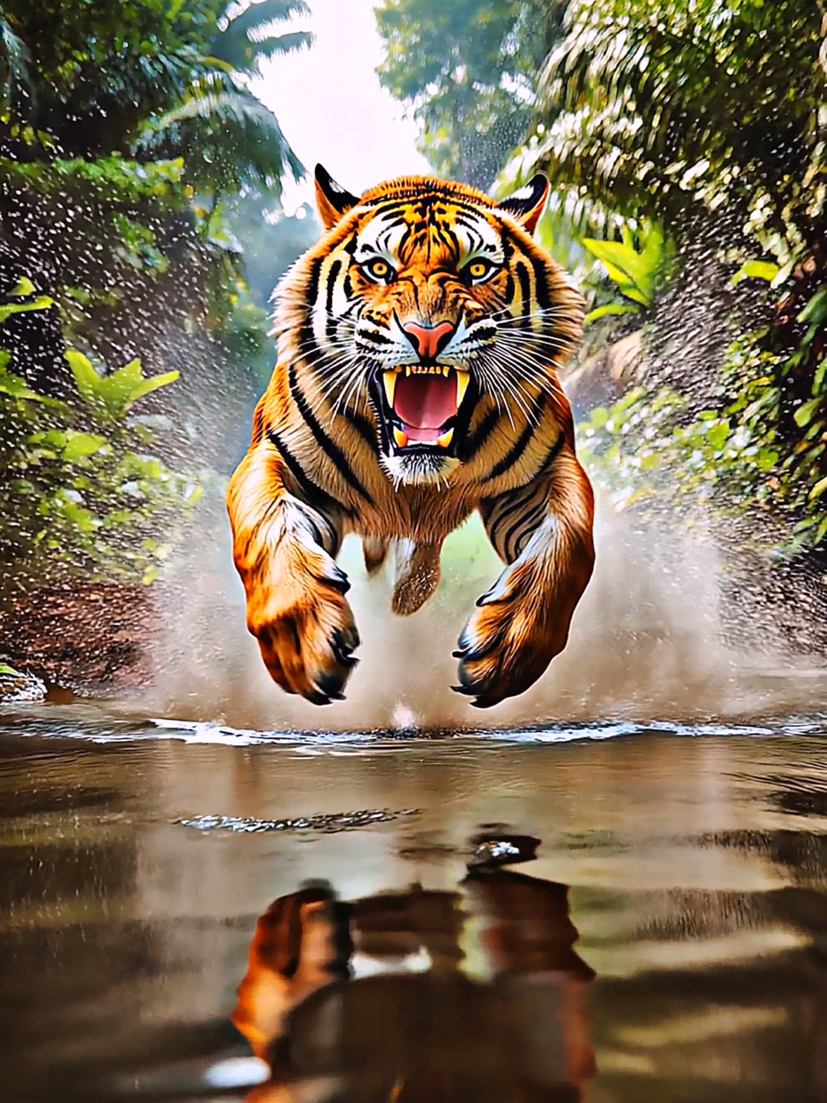 🔥🐅 Fury unleashed. A tiger in full attack — eyes locked, instincts ignited. No mercy. No fear. Just raw predator precision. Witness wild power in motion — in this epic 4K live wallpaper.🔥🐅 #livewallpaper #4klivewallpaper #tiger #attack #predator 