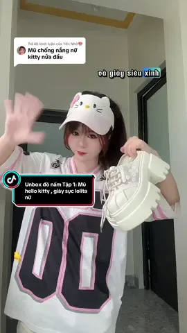 Trả lời @Yến Nhỏ🍄 unbox đồ nấm lùn Tập 1: mũ chống nắng nửa đầu Hello kitty, giày sục lolita đế cao 10cm ren ren,đều nữ tính, đẹp xĩu, chị em tham khảo nè🥰
