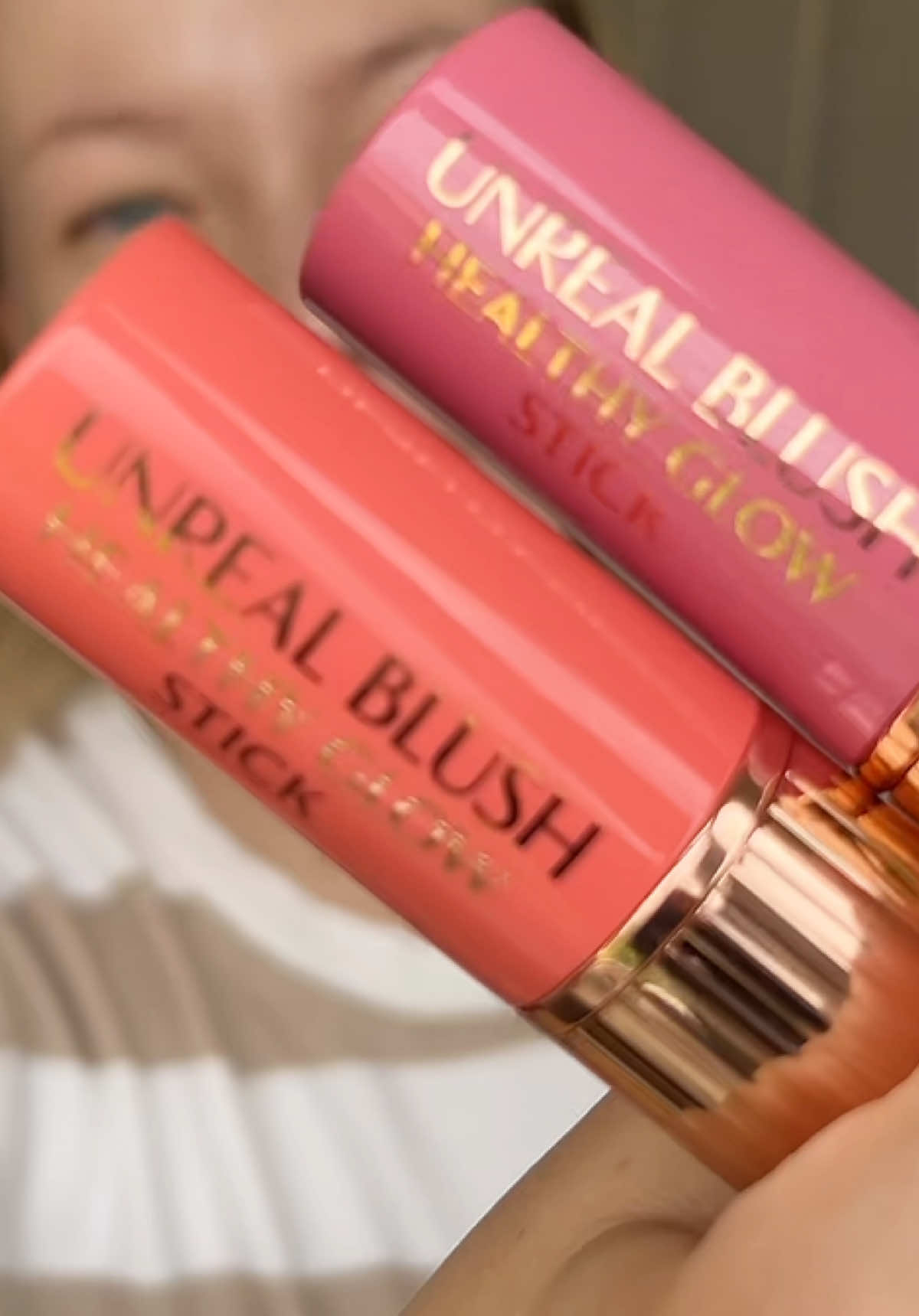 First impressions and swatches of the new @Charlotte Tilbury Unreal Blush Sticks in Rosy Glow and Peachy Glow 🧡💗✨ #charlottetilburyblush #charlottetilbury #blushstick #makeuptok #foru #fyp #makeup 