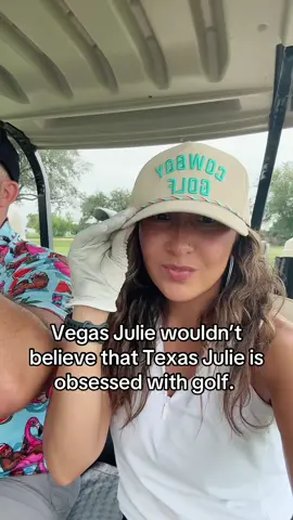Texas Julie isn’t that much different then Vegas Julie. #couples #vegas #texas #golf #fyp #cowboygolf #hooey #golftiktok #obsessed #golftok #texaslife #loveit @Jason 