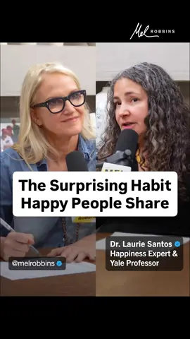 Think happiness is “me time”? The science says otherwise according to Happiness Expert and Yale Professor, @Dr. Laurie Santos. In today's episode of The Mel Robbins Podcast, I analyzed 53 conversations with the world’s leading health experts to pinpoint exactly what matters most for your health, energy, and longevity.  The result? 3 simple, science-backed habits that every single expert agrees are the most important for your health and happiness. Listen now! 🎧 