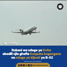 Julai 18, 2025, rubani wa ndege ya abiria ya Delta, aina ya Embraer E175, alilazimika kubadili njia ghafla wakati anajiandaa kutua katika Uwanja wa Ndege wa Minot, Dakota Kaskazini, ili kuepusha kugongana na ndege ya kivita aina ya B-52 Stratofortress ya Jeshi la Anga la Marekani. #fyp #explore  #b52bomber  #stealthbomber #deltaairlines        