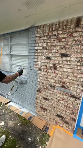 Spraying Loxon primer tinted to match—locking in that brick with the Graco 695 XT. Smooth coverage, zero drama. 💪🧱#gracopaintsprayers #loxonprimer #tintedprimer #brickpainting #graco695xt #exteriorprep #wackenhutpainting #primerfirst #mississippipainter #profinish #SherwinWilliams #spray #painter #oddlysatisfyingvideo #satisfyingvideo #fyp 