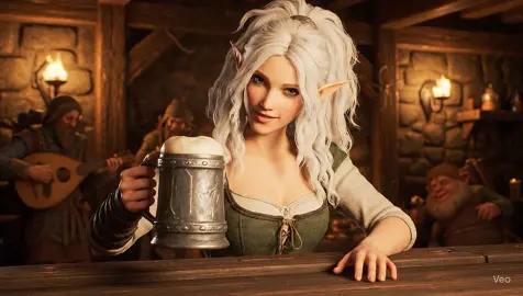 🍻 She’s half-elf, half-human, and fully capable of stealing your gold and your heart. Don’t let the smile fool you—she pours potions stronger than your will save. 💋🍻✨  #TavernTemptress #DungeonsAndDames #DungeonsAndDragons #DnDCharacter #HalfElf #FantasyBarmaid #DnDUniverse #DungeonsAndDragonsUniverse #TavernWench #FantasyVixen #MagicMeetsAle #DnDTok #HalfElfBeauty #FantasyThirstTrap #ChaoticTavernEnergy #DiceGoblin #RollForFlirtation #D20Dreamgirl #FantasyInspo #HotElfEnergy #TavernTrouble #DamesOfDnD