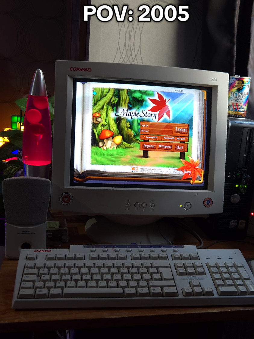 POV: It's 2005, you just came home from school. You spent all night downloading this new game your friend told you about. You're about to embark on an unforgettable journey.#nostalgia #2000s #retrogaming #MapleStory #crt 