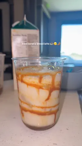 i think i just perfected my at home coffee 😋 #coffee #bananabreadlatte #bananasyrup #icedcoffee #girlthings #imjustagirl 