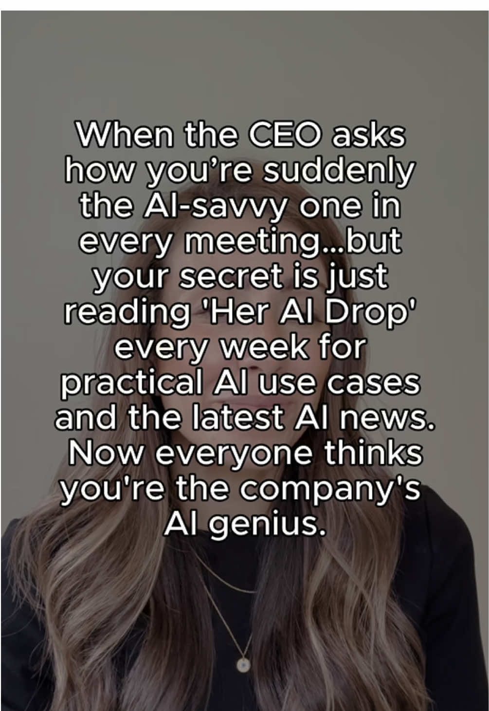 LADIES, this one is for you. Want to get smart about AI without spending hours online? ‘Her AI Drop’ is the only newsletter you need. 💌📬 Join thousands of women getting ahead in AI with ‘Her AI Drop’ landing in their inbox every Monday. 💻➡️📈 #ainews #ainewsletter #techtok #technology #aitips #aitools 