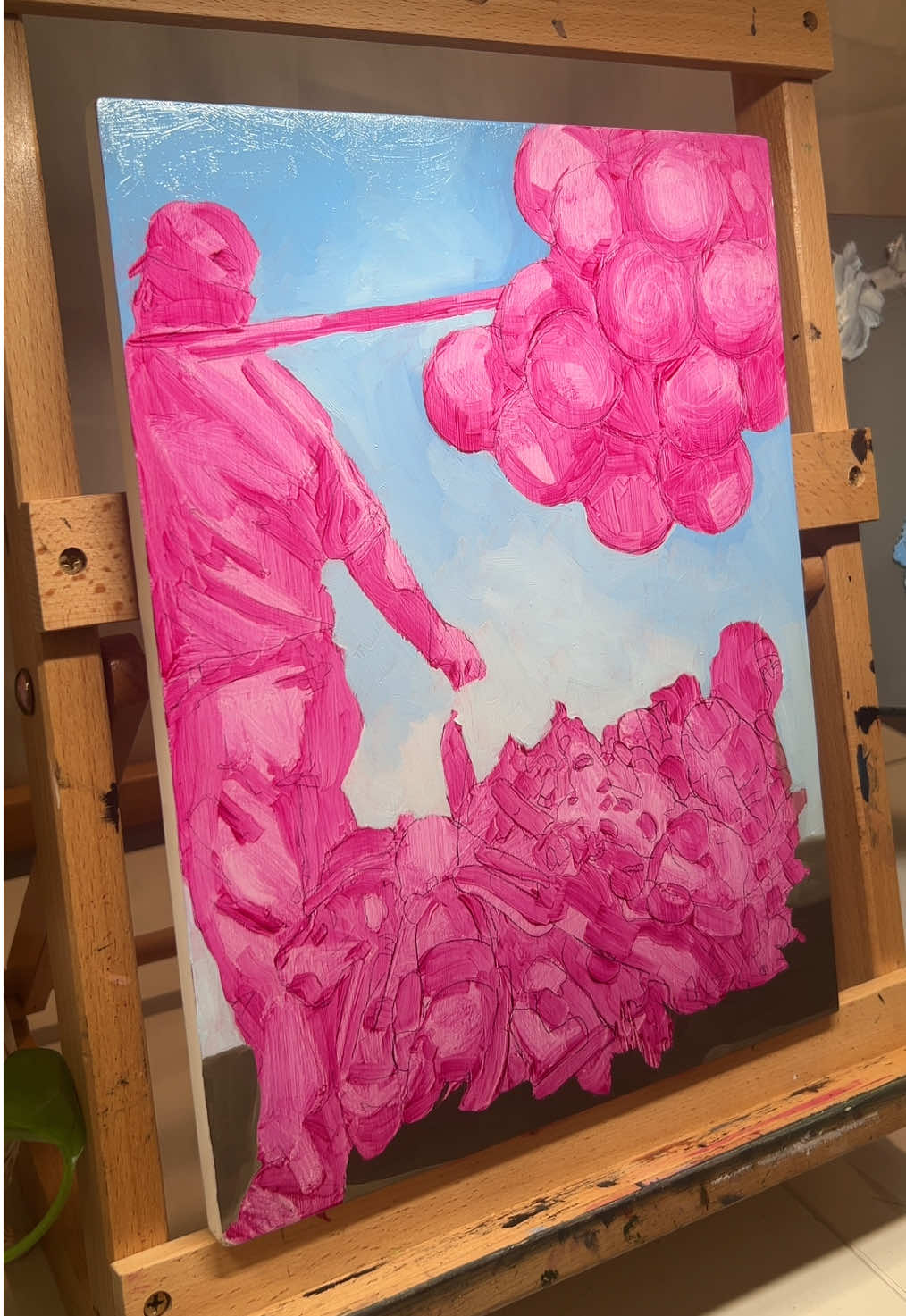 weeks later finally got the time to begin this painting :’) + the lighting was killing me • • • • #fyp #art #mexico #arttok #oilpainting 
