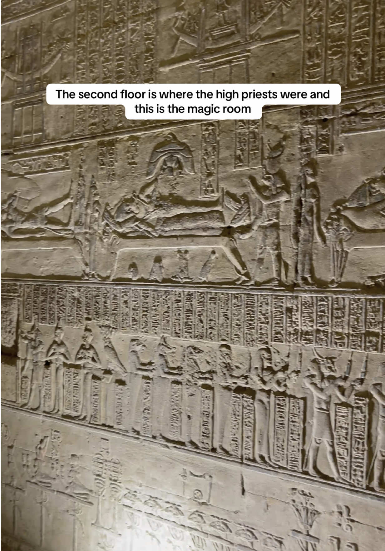 The scared high priests room at #denderatemple that shows #osiris resurrecting from the dead and would have been the ones similar to the book of #exodus in the #bible #egyptianmummy #egyptiangods #egypt #travel