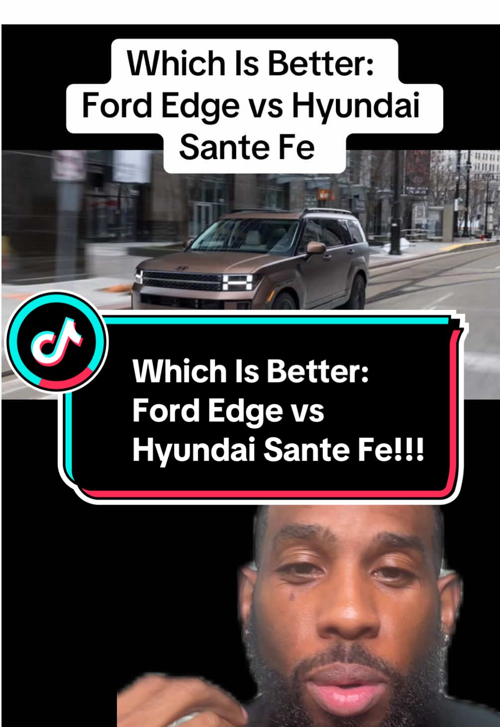 Replying to @MICHELLEB  Which Is Better:  Ford Edge vs Hyundai Sante Fe  Which one would you pick? and why also any questions you want the answer for Let me know in the comments. Tag @Ford Motor Company and @Hyundai USA so they can let me review their vehicle. Share or Repost this for someone who needs to see this #greenscreen #fordedge #hyundaisantafe #whichisbetter 