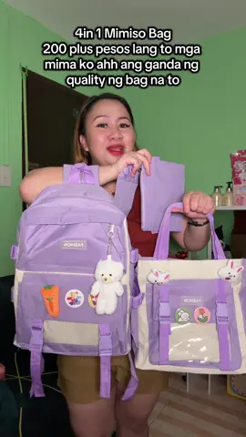 Mimiso 4 in 1 Bag sulit mura lang matibay pa mga anteh #4in1bag #mimisobagforwomen #highqualitybag #bagforwomen #bags #backpack #totebag #slingbag #fyp #trending #viral 