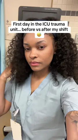 Today was a good day but I think I’m traumatized 😭😭😭😂😂  #healthcareworker #icutrauma #nursingstudent #icunurse #patientcaretech #nursinghumor #blacknurse 