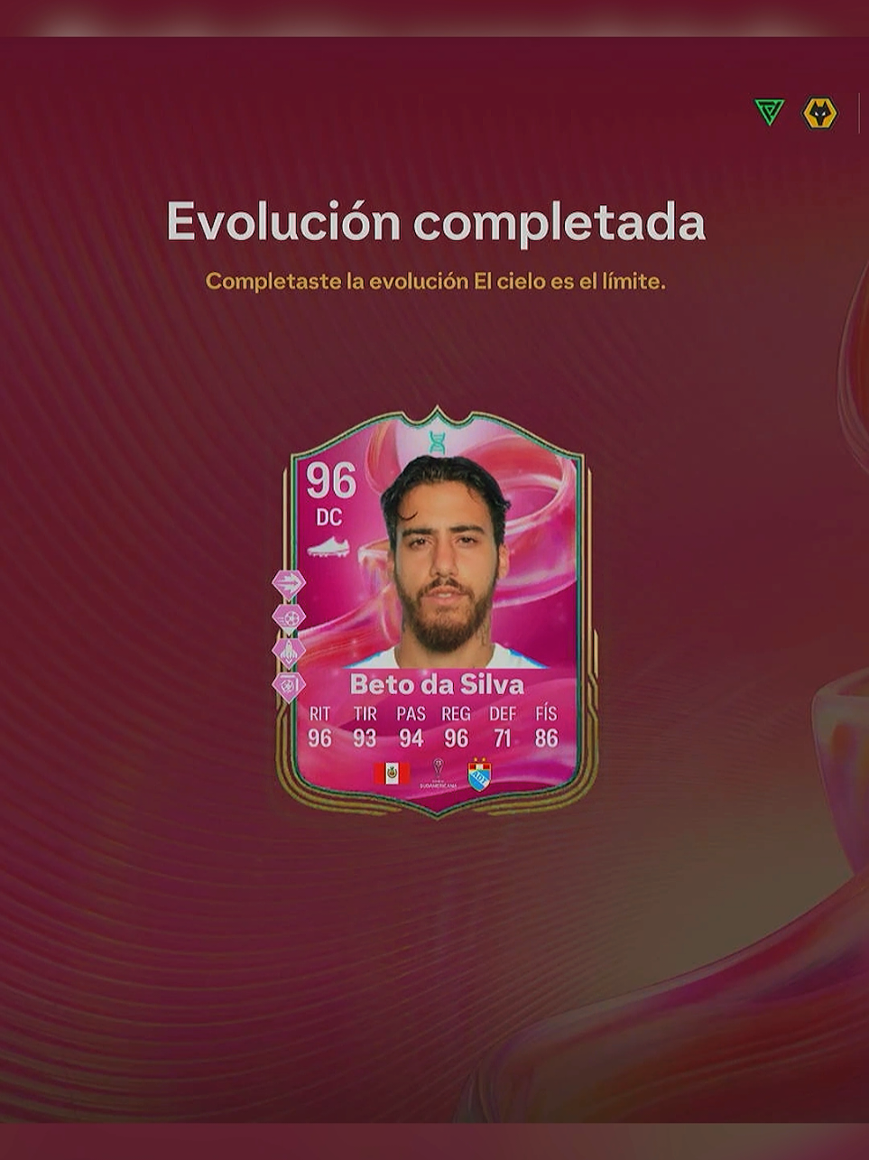 Evolución gratis para cartas de Bronce: El cielo es el límite.  Así queda Beto Da silva #eafc25 #parati #ultimateteam 